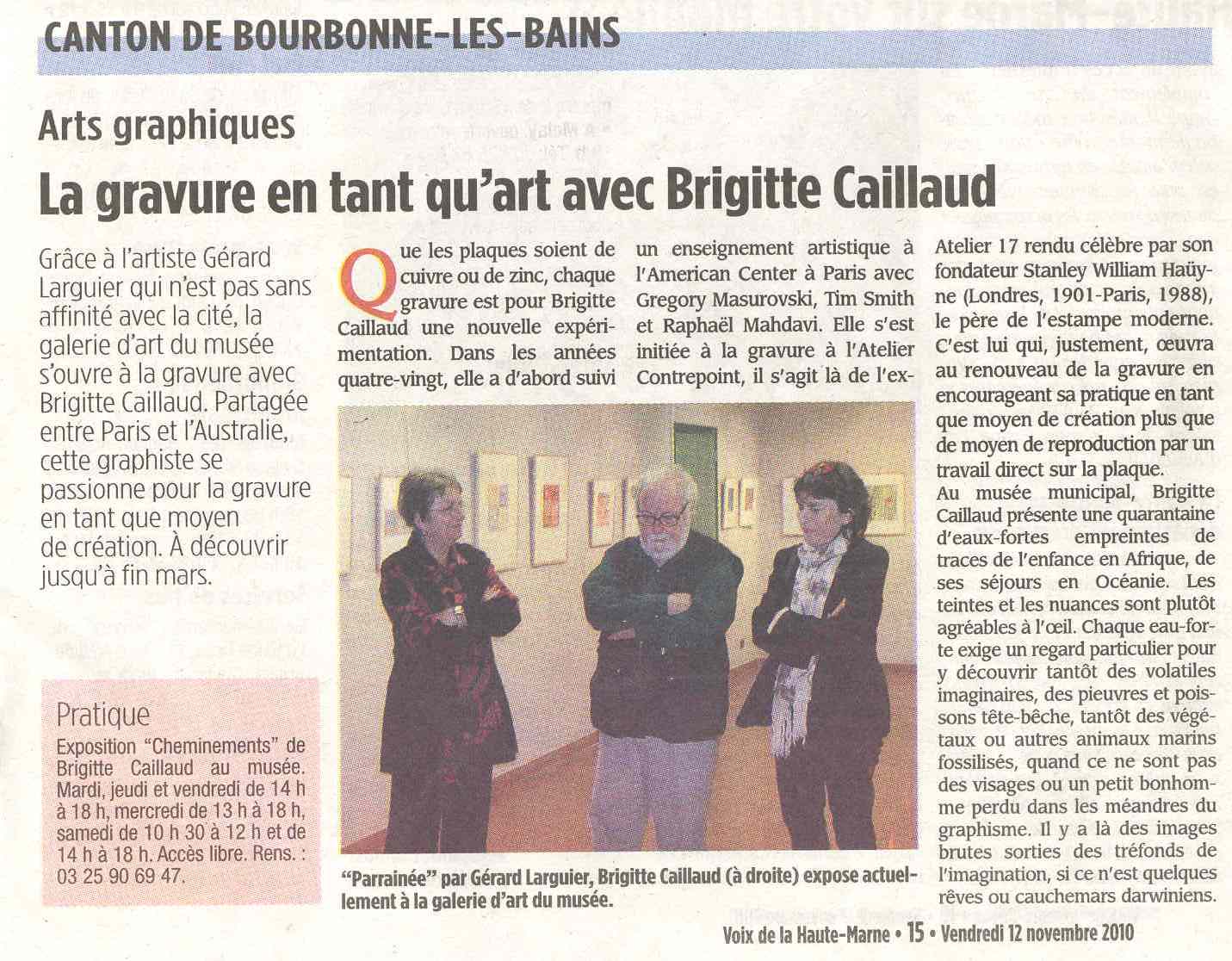 La gravure en tant qu&rsquo;art avec Brigitte Caillaud